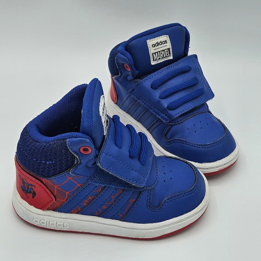 Adidas Marvel Spiderman Shoes Hoops Mid 2.0 Sneakers Toddler 6